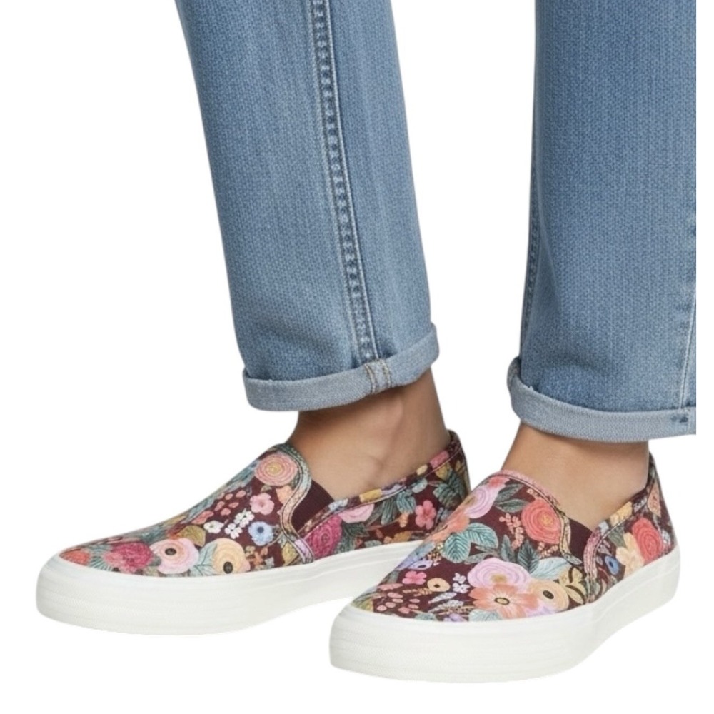 KEDS x RIFLE PAPER Co Sneakers Garden Party sz 7 Slip On Canvas Cottagecore